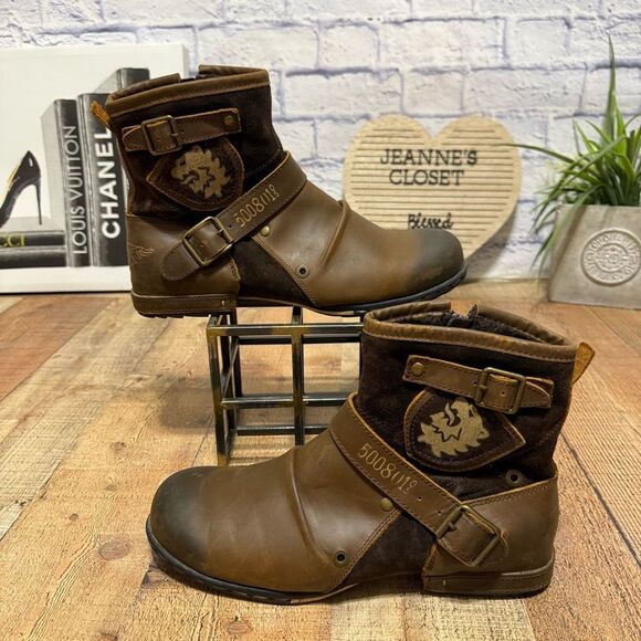 Otto's Leather Motorcycle Biker Boots - Picture 1 of 11